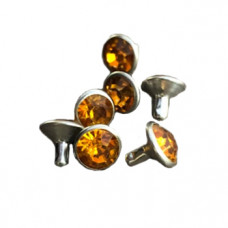 Synthetic Rivet Amber 6mm  (Pkt10)