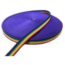 Spun Polyester 25mm wide 208 Webbing Rainbow (50m Roll)